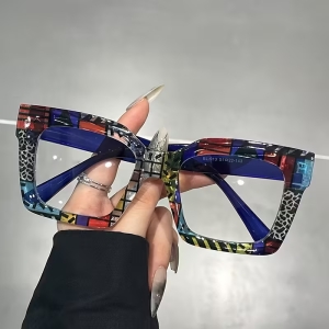 Lentes Marco Grande y Estampado Moda Mujer